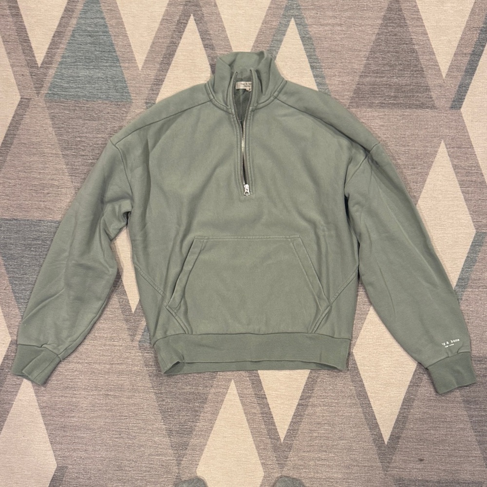 rag & bone Sage Green Zip-Up Sweatshirt